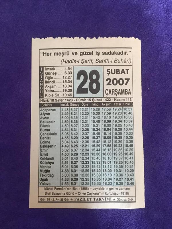 28 Şubat 2007 Takvim Yaprağı - Nostalji Koleksiyonluk Takvim Yaprağı - Image 1