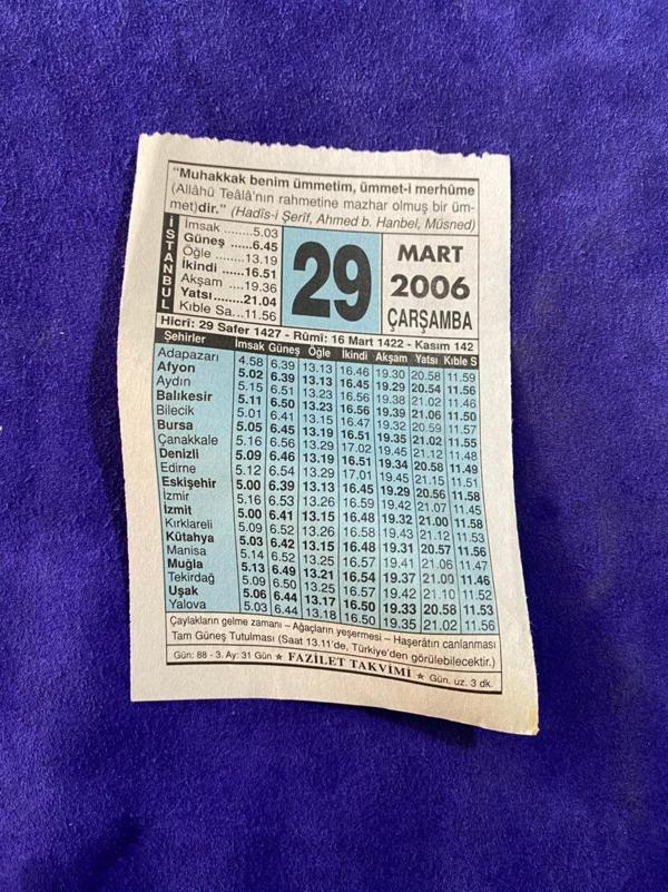 29 Mart 2006 Takvim Yaprağı - Nostalji Koleksiyonluk Takvim Yaprağı - Image 1