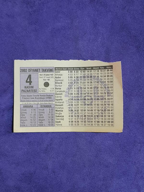 4 Kasım 2002 Takvim Yaprağı - Nostalji Koleksiyonluk Takvim Yaprağı A - Image 1