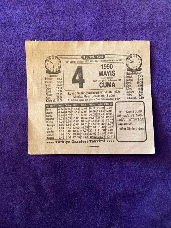 4 Mayıs 1990 Takvim Yaprağı - Nostalji Koleksiyonluk Takvim Yaprağı - Image 1