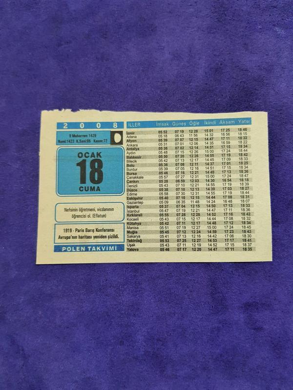 18 Ocak 2008 Takvim Yaprağı - Nostaljik Koleksiyonluk Takvim Yaprağı A - Image 1