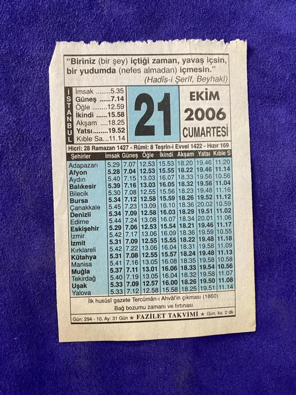 21 Ekim 2006 Takvim Yaprağı - Nostalji Koleksiyonluk Takvim Yaprağı - Image 1