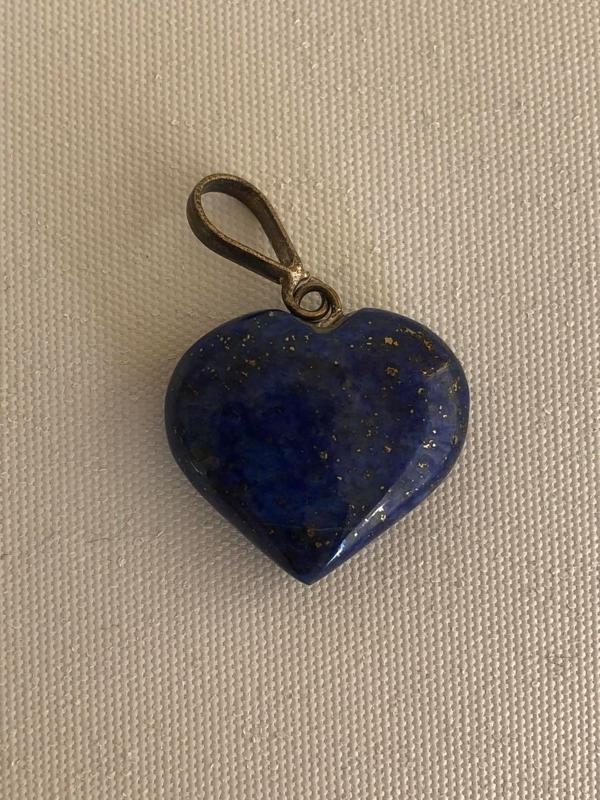Doğal Lapis Lazuli Taşı Kalp Kolye Ucu 1,6-2,0cm - Image 1