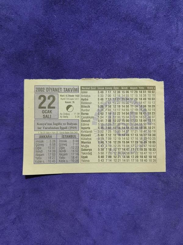 22 Ocak 2002 Takvim Yaprağı - Nostaljik Koleksiyonluk Takvim Yaprağı - Image 1