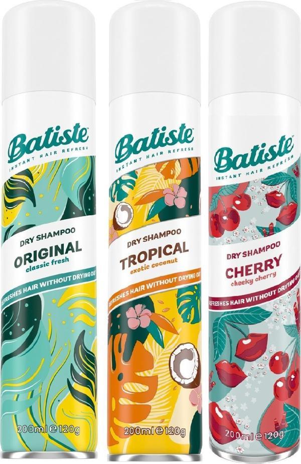 BATISTE KURU ŞAMPUAN 3LÜ SET -  ORIGINAL 200 ML +  TROPICAL 200 ML + CHERRY 200 ML - Image 1