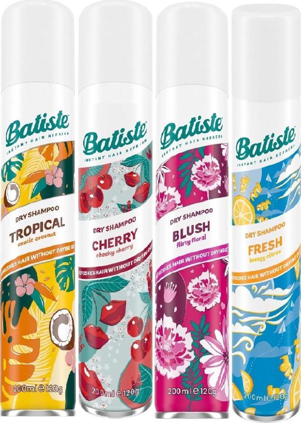 BATISTE KURU ŞAMPUAN 4LÜ SET -  TROPICAL 200 ML + CHERRY 200 ML +  BLUSH 200ML  + FRESH 200 ML - Image 1