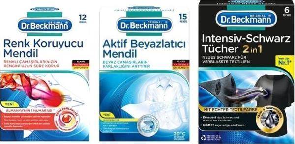 DR.BECKMANN RENK KORUYUCU 3'LÜ MENDİL SETİ -  (RENKLİLER, BEYAZLAR VE  SİYAHLAR İÇİN ) - Image 1