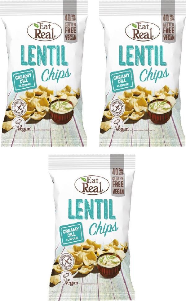 EAT REAL DEREOTLU MERCİMEK CİPSİ 40 GR. X 3 ADET - Image 1