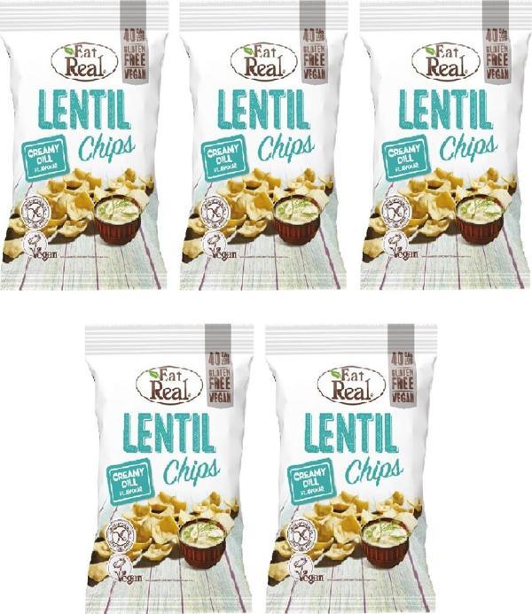 EAT REAL DEREOTLU MERCİMEK CİPSİ 40 GR. X 5  ADET - Image 1