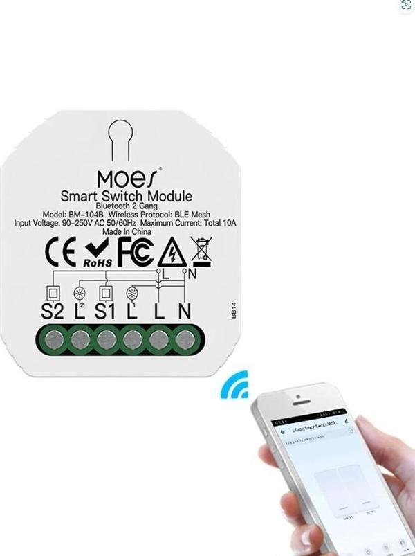 MoesHouse BM-104B Çift Röle Akıllı Switch Modülü - Image 1
