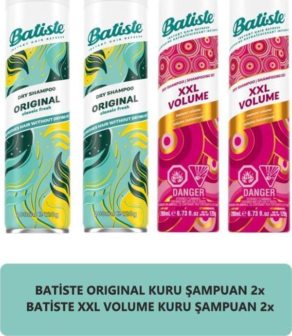 Batiste Kuru Şampuan Xxl Volume 200 ml X2 + Batiste Kuru Şampuan Orıgınal 200 ml X2 - Image 1