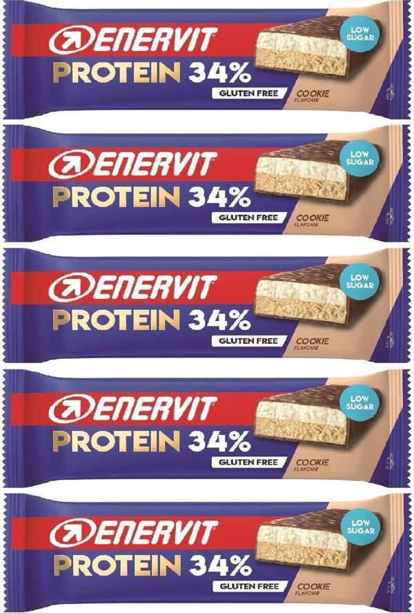 ENERVİT COOKIE LOW SUGAR - KURABİYELİ PROTEİN BAR 55GR X 5 ADET - Image 1