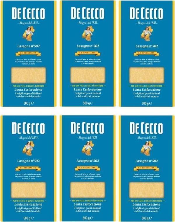De Cecco Lasagne 500 Gr - De Cecco Lazanya X 6 Adet  - Image 1
