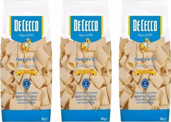 De Cecco Paccheri Makarna 500 G x 3 Adet - Image 1