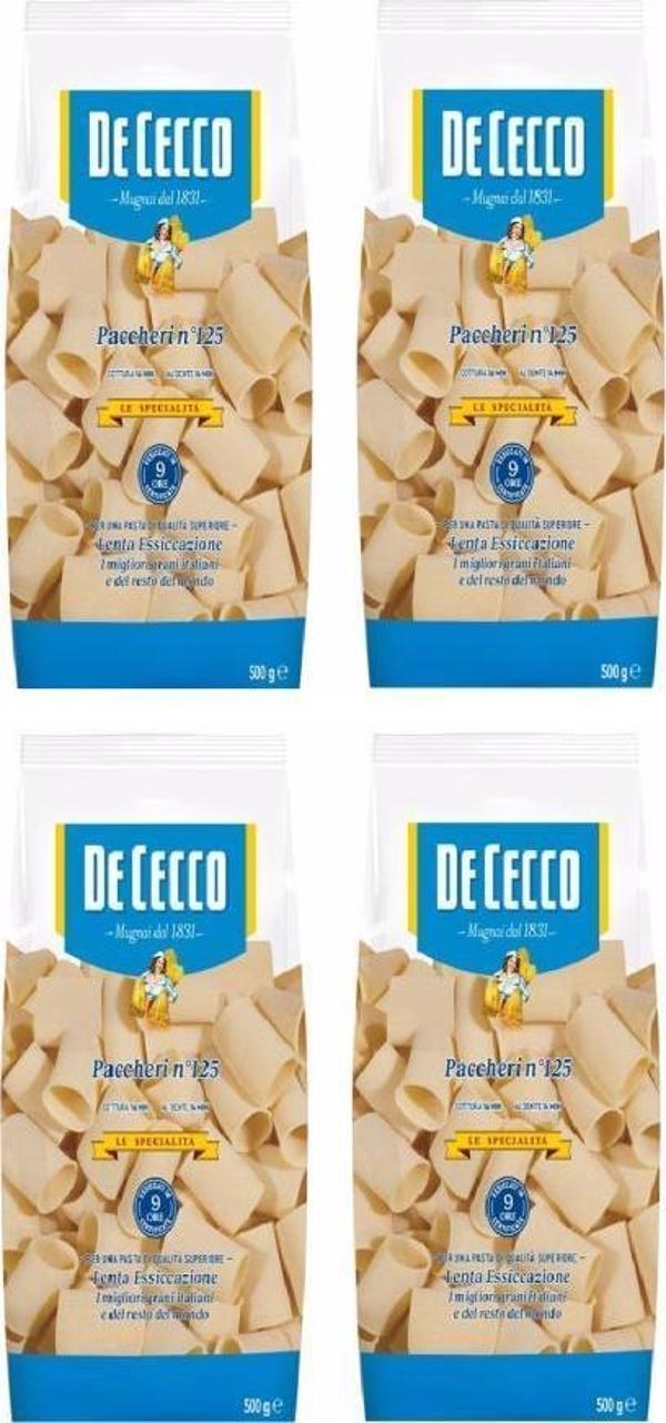 De Cecco Paccheri Makarna 500 G x 4 Adet - Image 1