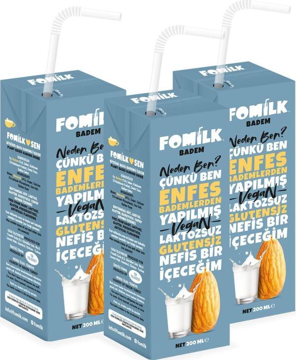 Fomilk Badem 200 ML x 3  - Image 1