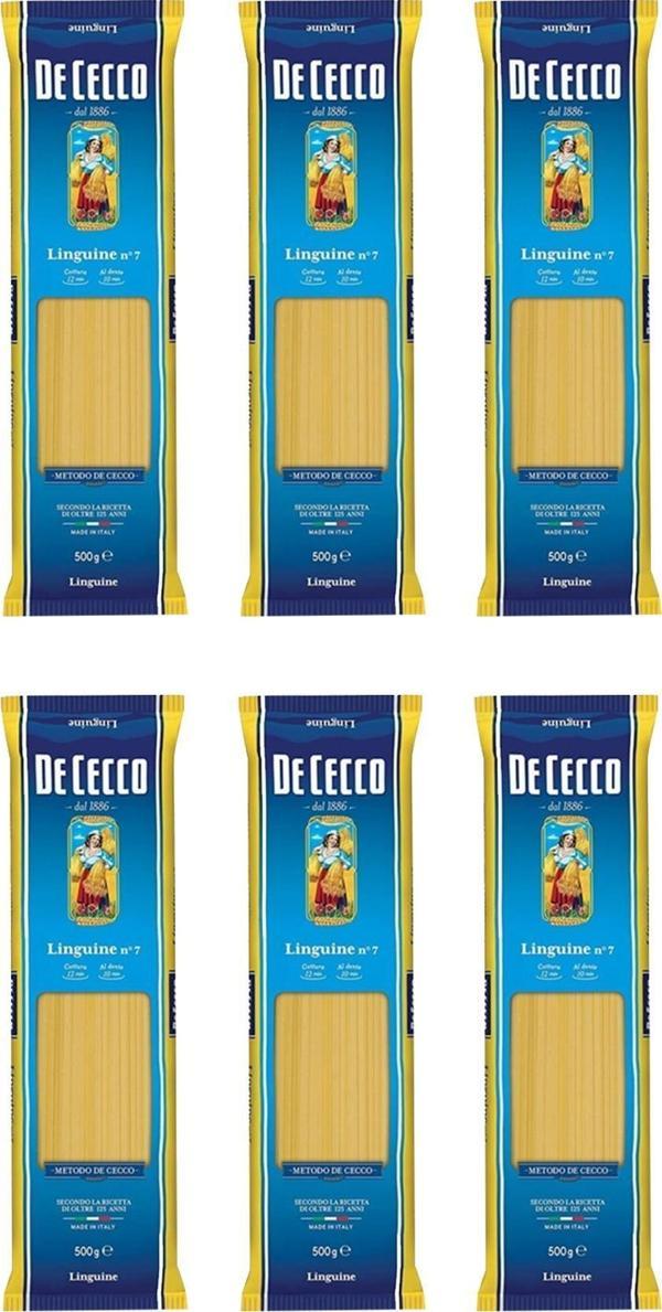 DECECCO LINGUINE / YASSI ÇUBUK MAKARNA 500G x 6 ADET - Image 1