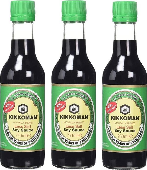 KIKKOMAN AZ TUZLU SOYA SOSU 250 ML X 3 ADET - Image 1
