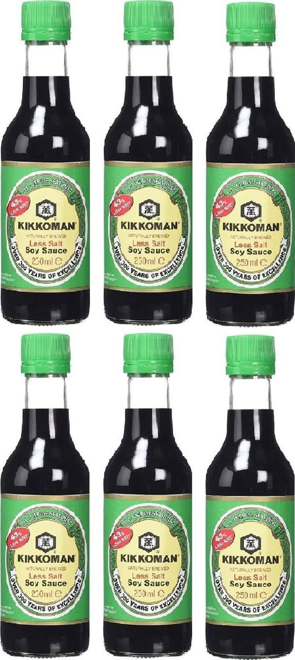 KIKKOMAN AZ TUZLU SOYA SOSU 250 ML X 6 ADET - Image 1