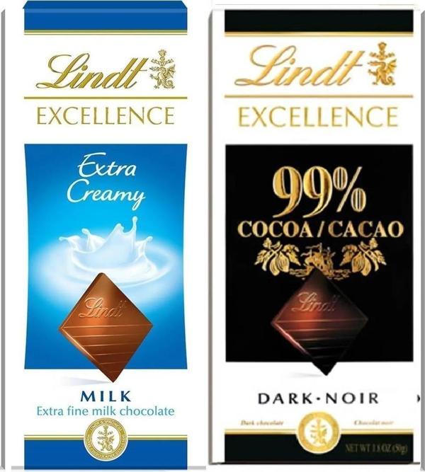 Lındt Excellence Mılk Extra Creamy 100gr Bol Sütlü + Lındt Dark Chocolate %99 Cacao 50 gr - Image 1