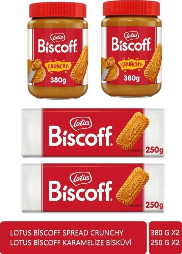 Lotus Biscoff 250gr x 2 Adet + Lotus Biscoff Spread Crunchy 380 gr x 2 Adet - Image 1