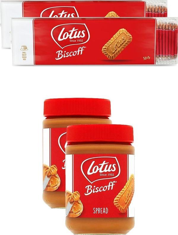 Lotus Biscoff 50*6,25grX 2 Adet + Lotus Biscoff Spread Orıgınal 400 gr x 2 Adet - Image 1