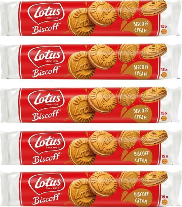LOTUS BISCOFF SANDWICH BISCOFF CREAM SÜRÜLEBİLİR KREMALI BİSKÜVİ -  150 GR X 5 ADET - Image 1