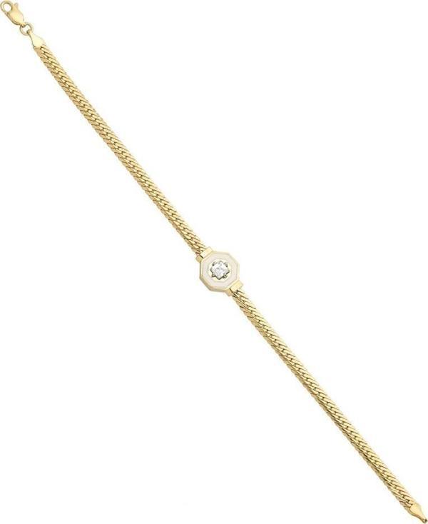 Altın Çağla Bilekliği 14 Ayar Gurmet Chain White - Image 1