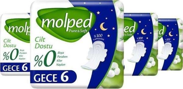Molped Pure & Soft Hijyenik Ped Gece 6 Adet X 4 - Image 1