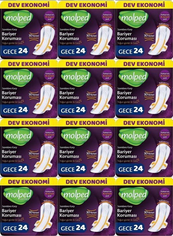 Molped Supernight Gece Dev Hijyenik Ped 24 Lü 12 Adet - Image 1