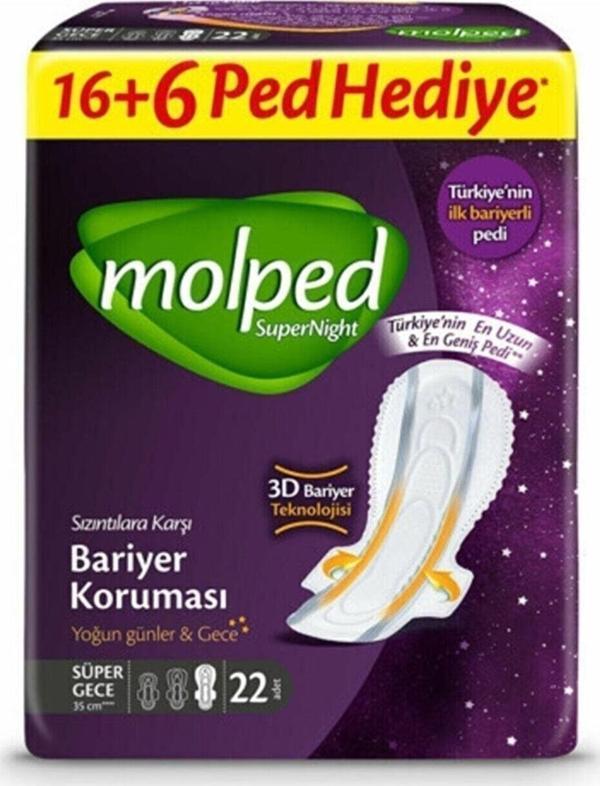 Molped Supernıght Süper Gece Hijyenik Ped 22 Li - Image 1