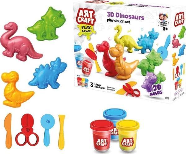 03995 Art Craft 3D Dinozorlar Hamur Set 168 Gr -Fentoys - Image 1