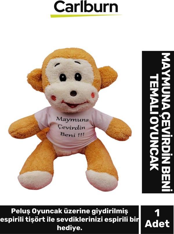 Özel Üretim Hediye Özür Manalı Gift Maymuna Çevirdin Beni Temalı Peluş Ayıcık Oyuncak - Image 1