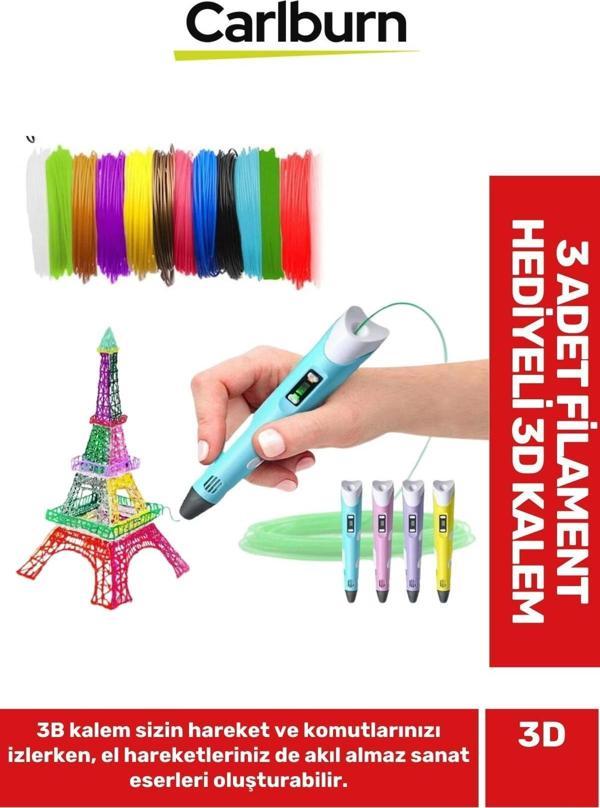 Premium Sessiz Çalışan 3 Renk Filamentli Ev Dekorasyonu ProjeDayanıklı Üç Boyutlu Yazıcı 3D Kalem - Image 1