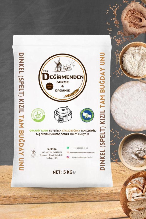 Taş Değirmenden Gurme & Organik Organik Atalık Dinkel Spelt Kızıl Tam Buğday Unu - 5 Kilo - Image 1