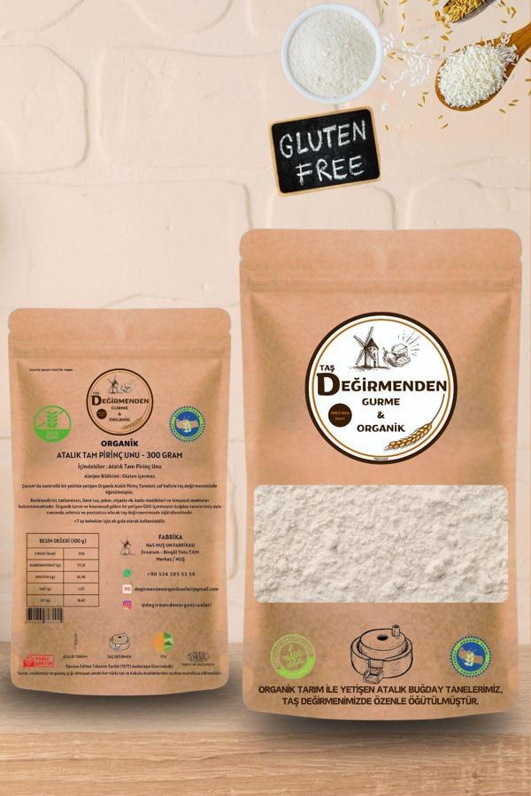 Taş Değirmenden Gurme & Organik Organik Atalık Tam Pirinç Unu (Gluten İçermez) - 300 Gram - Image 1