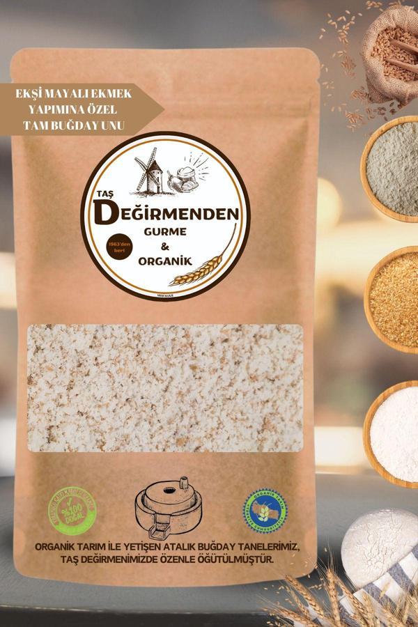 Taş Değirmenden Gurme & Organik Organik Ekşi Mayalı Ekmek Yapımına Özel Tam Buğday Unu - 1 Kilo - Image 1