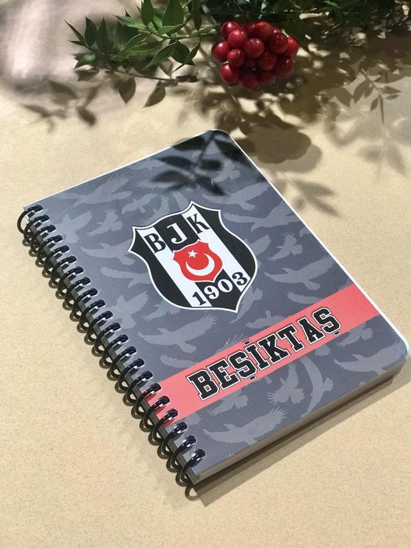 Lisanslı BJK Spiralli 72 Yaprak A6 Çizgili Not Defteri 15 x 11cm  - Image 1