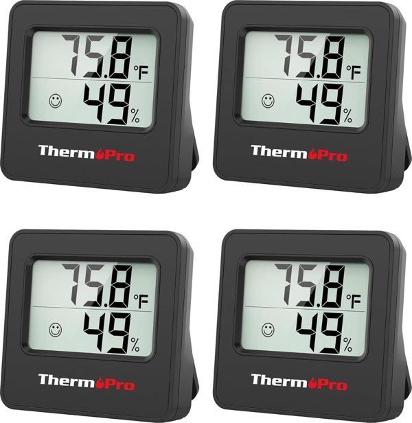 ThermoPro TP157 İç Mekan (Sera, Dolap, Bebek Odası) Hassas Sıcaklık ve Nem Ölçer Mini Termometre 4 Adet - Image 1