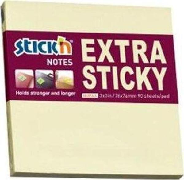 Hopax NotKğt.Stickn 76X76 Ext.Yapışknlı  Pastel Sarı 90Yp - Image 1