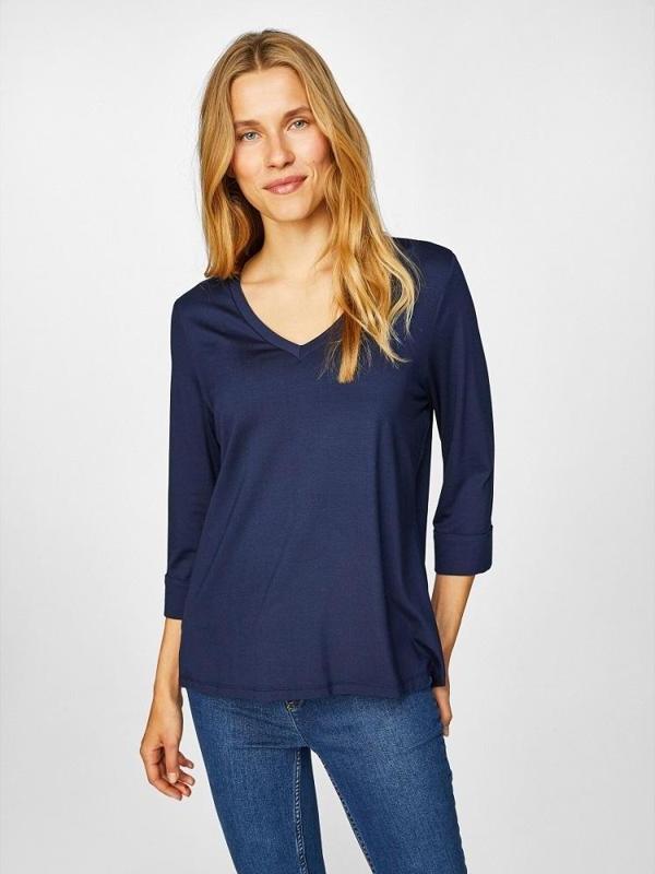 Faik Sönmez Kadın V Yaka Truvakar Kol T-Shirt B00014 - Image 1