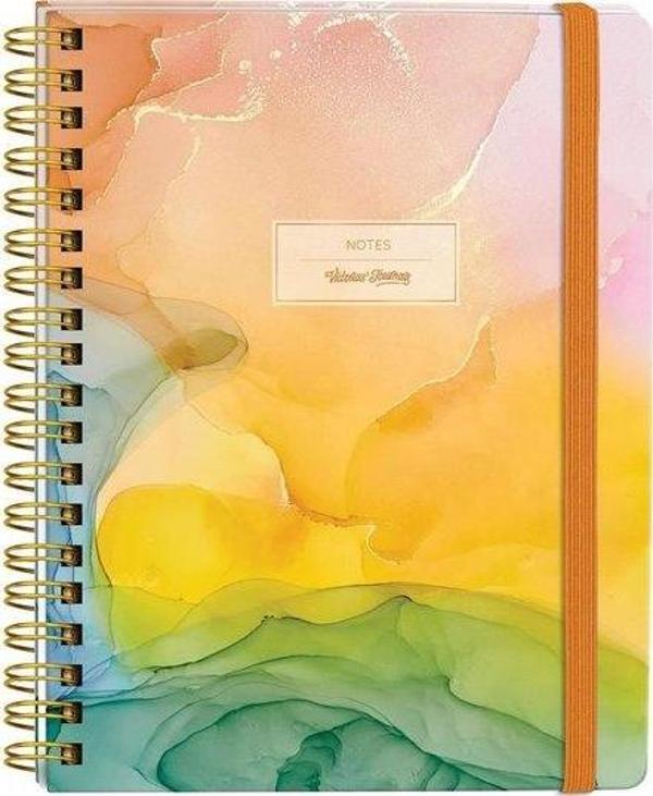 Victorias Journals Sert Kapak Spiralli Defter Lastikli 20x28 cm 90 gr . 120 yap. +40 Çiz.+40 Nokt - Image 1