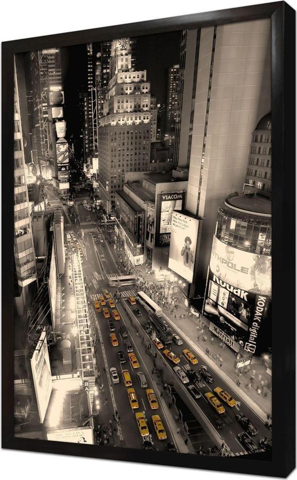 Tablosan New York Gece Çerçeveli Mdf Tablo - Image 1