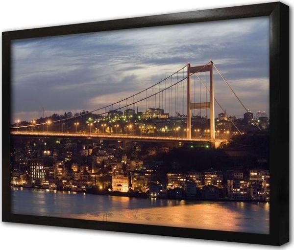 Tablosan Boğaz Köprüsü Gece Çekimi Çerçeveli Mdf Tablo - Image 1