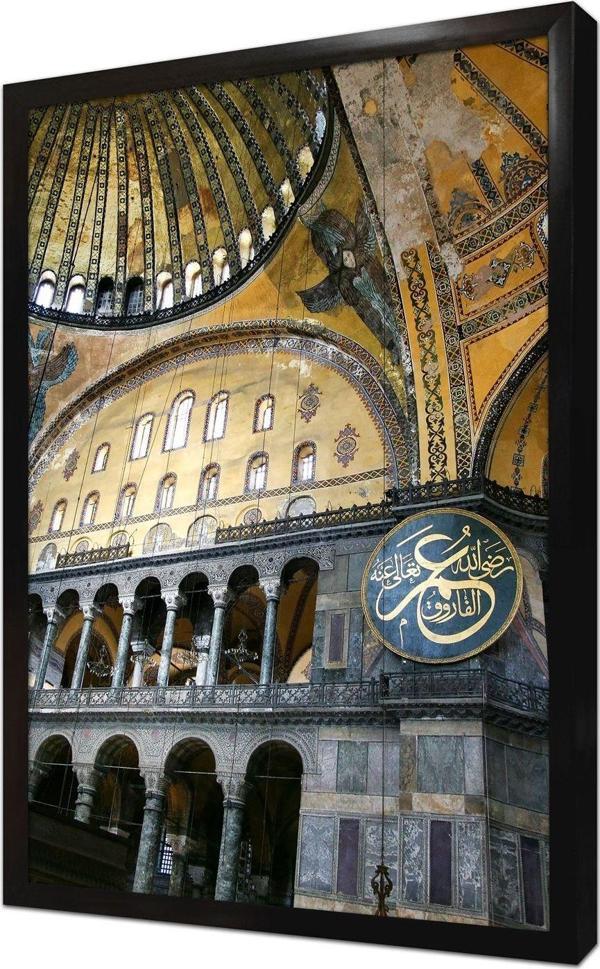Tablosan Ayasofya Iç Mekan Çekimi Çerçeveli Mdf Tablo - Image 1