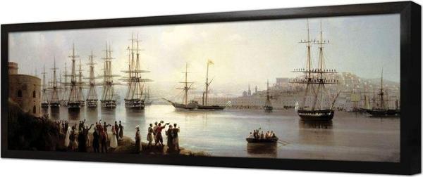 Tablosan Sıra Sıra Dizilmiş Kayık Çerçeveli Mdf Tablo - Image 1