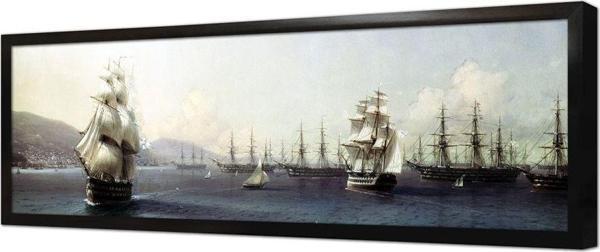 Tablosan Sıra Sıra Dizilmiş Kayık Çerçeveli Mdf Tablo - Image 1