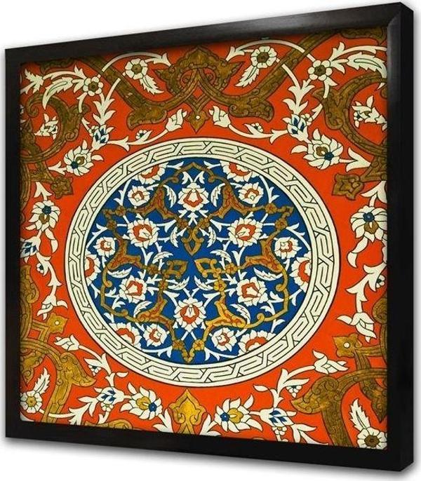 Tablosan Osmanlı Çini Görselleri Çerçeveli Mdf Tablo - Image 1