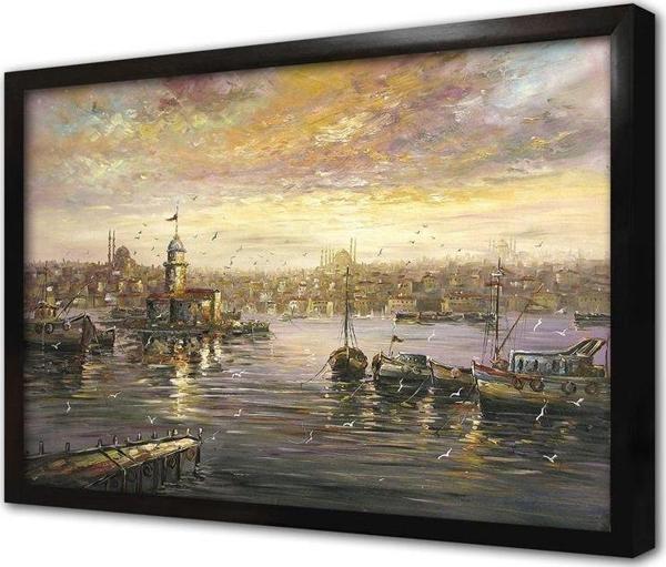 Tablosan Istanbul Gün Batımı Kız Kulesi Çerçeveli Mdf Tablo - Image 1