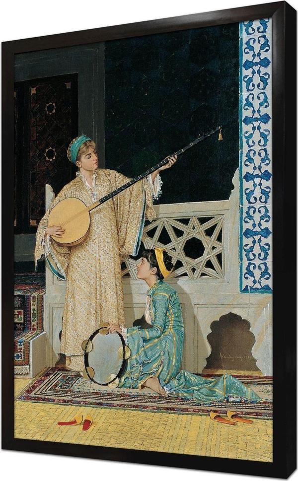 Tablosan Iki Müzisyen Kız Çerçeveli Mdf Tablo - Image 1